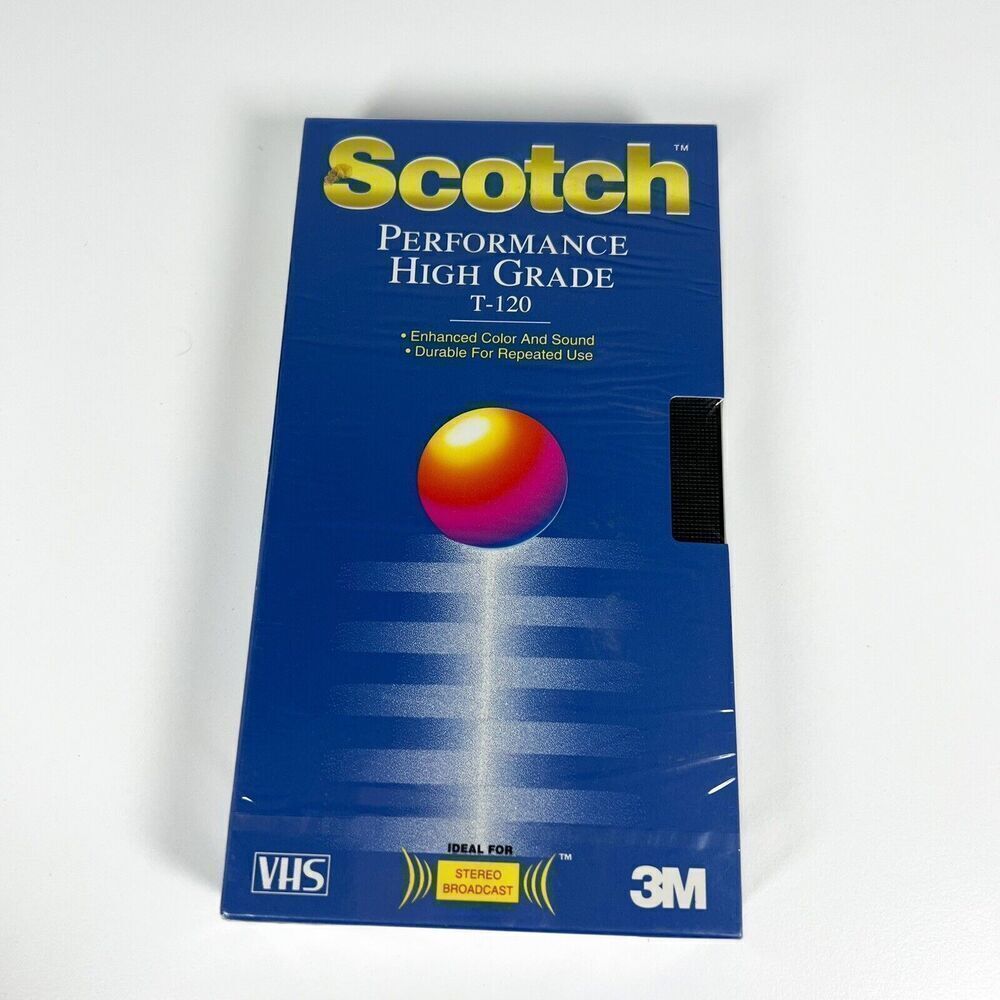 Scotch T-120 PHG Performance High Grade SEALED-Blank VHS Tape Videocassette New